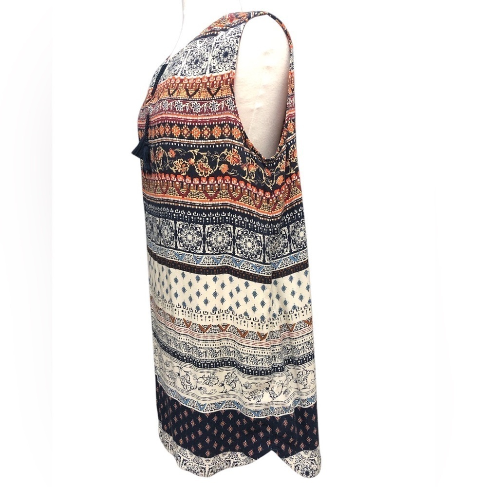 Beach Lunch Lounge Pullover Boho Peasant Rayon Dress - Picture 4 of 8